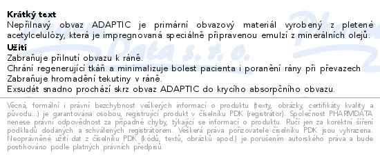 Adaptic 3M nepřilnavý obvaz 7.6x7.6cm 50ks v balení - popis