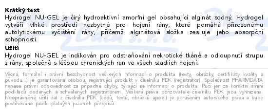 Nu-Gel 3M hydrogelový obvaz s alginátem 10ks - popis