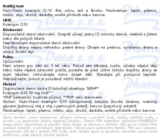 Solgar Nutri-Nano Koenzym Q-10 50kapslí - popis