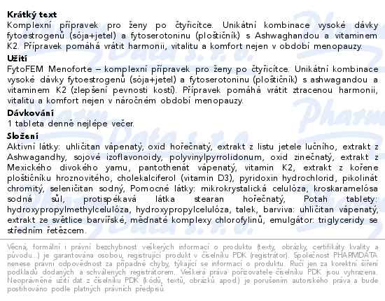 Fytofem Menoforte 90 tablet - popis