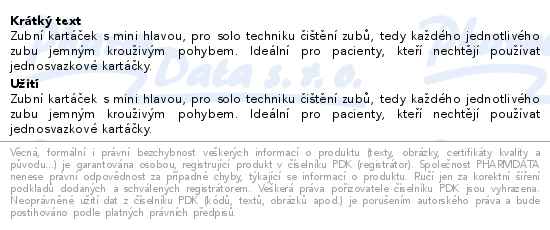 CiAssist Mini zubní kartáček s mini hlavou mix barev - popis