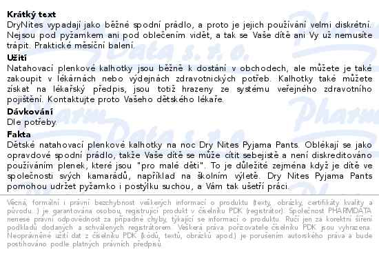 DryNites natahovací kalhotky pro dívky JUMBO box 3-4 roky / 12-21kg / 4x16ks - popis