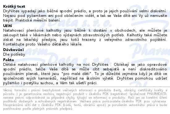 DryNites natahovací kalhotky na noc pro chlapce JUMBO box 13+ let / 48-60kg / 3x11ks - popis