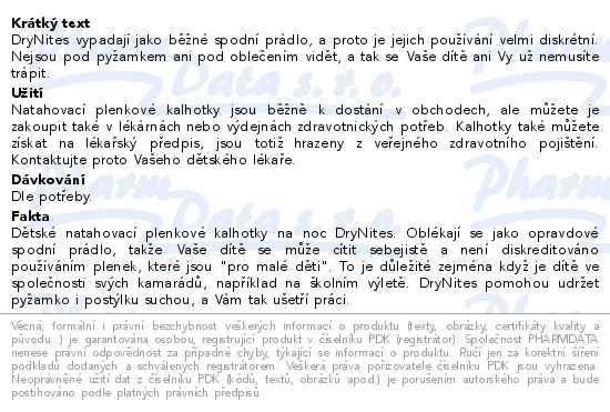 DryNites natahovací kalhotky na noc pro chlapce MEGA pack 13+ let / 48-60kg / 20ks - popis