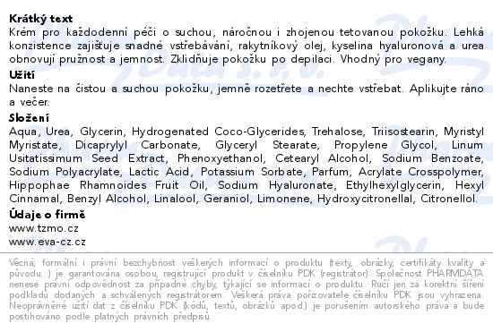 Eva Dermo tělové mléko pro intenzivní hydrataci 250ml - popis