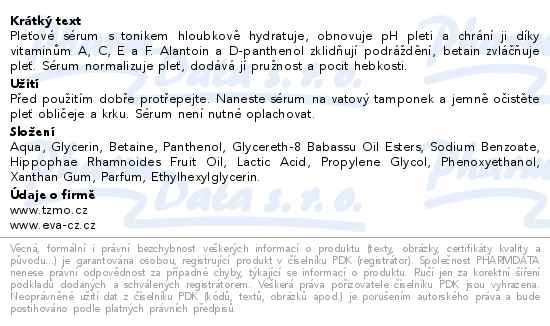 Eva Dermo tonizační sérum 200ml - popis