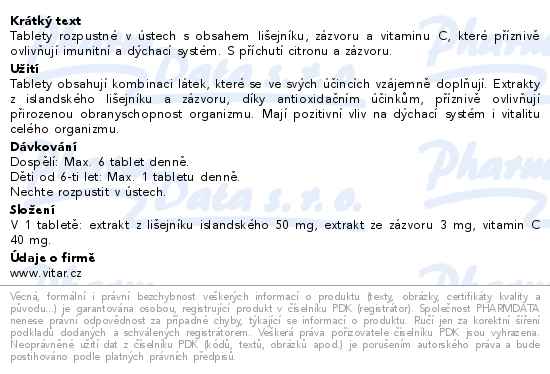 Energit Zázvor + lišejník 42 tablet - popis