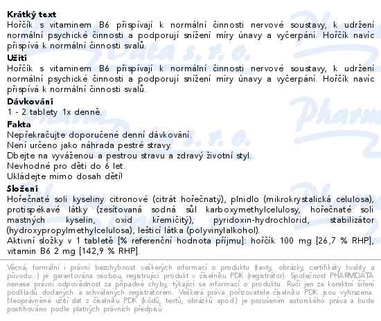 MedPharma Magnesium citrát + vitamin B6 365 tablet - popis