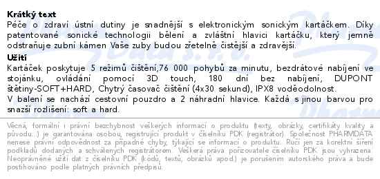 SimplyMed Glamour Gum Master Sonický elektrický zubní kartáček DT1013B zlatý - popis
