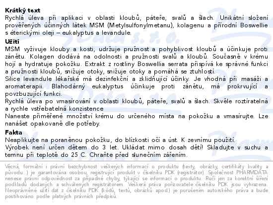 GelActiv Forte krém 100ml CZE+SLO - popis