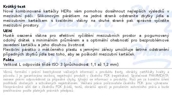 Herbadent HERo mezizubní kartáček L 30ks - popis
