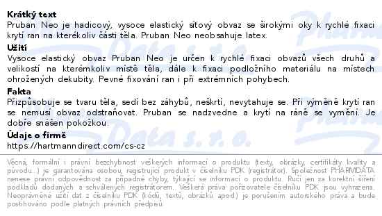 Pruban Neo elastický hadicový obvaz č.3 1m 10-40cm - popis