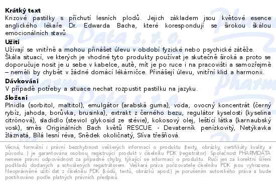 Rescue pastilky s příchutí lesních plodů 50g - popis