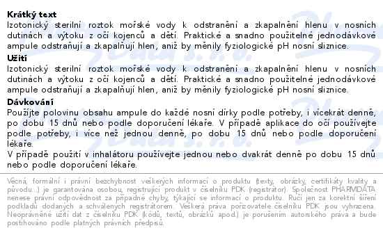 Tonimer lab Monodoze 300mOsm/kg jednodávkové ampule 30ks - popis