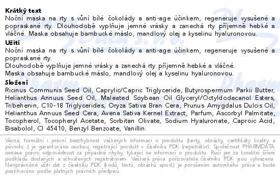 Dermacol Noční maska na rty 12g - popis