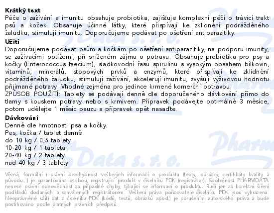 Pet Health Care Péče o zažívání a imunitu pro psy a kočky 90 tablet - popis