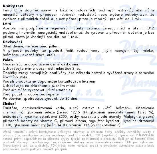 Ferro C 1R+ 200ml Pharmalife - popis