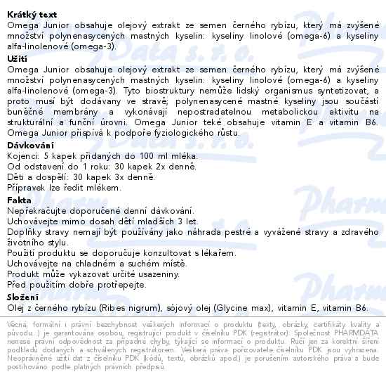 Omega Junior 30ml Pharmalife - popis