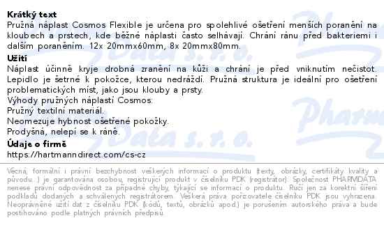Cosmos flexible pružná náplast 2 velikosti 20ks - popis
