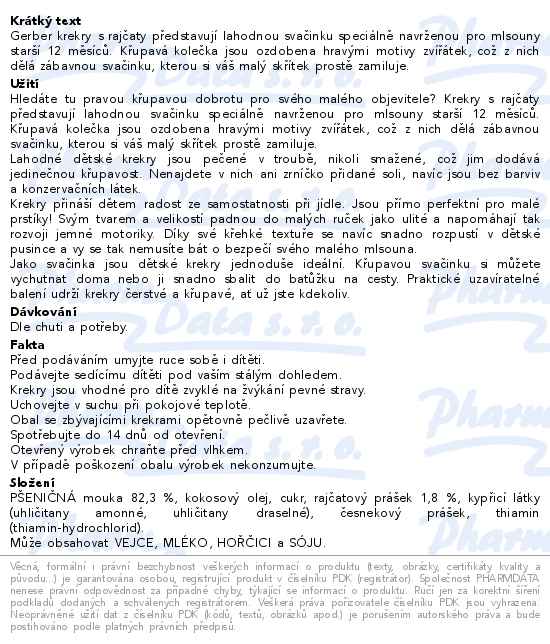 Gerber Krekry s rajčaty BIO 100g 12m+ - popis