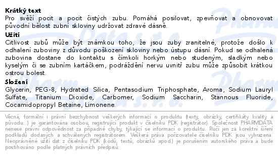 Sensodyne Kompletní ochrana Whitening zubní pasta 75ml - popis