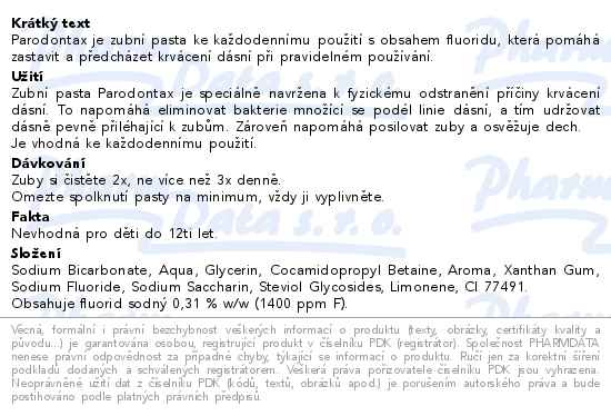 Parodontax Fluoride zubní pasta 75ml - popis