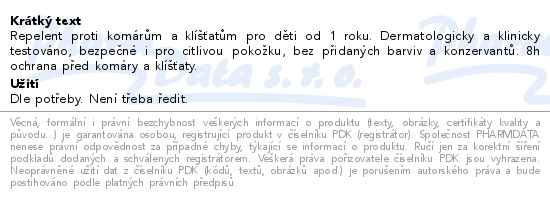 OFF! Kids repelent rozprašovač 1+r 100ml - popis