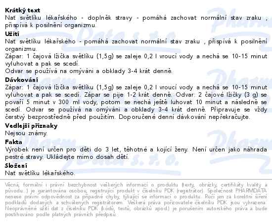 Světlík sypaný nať 60g Fytopharma - popis