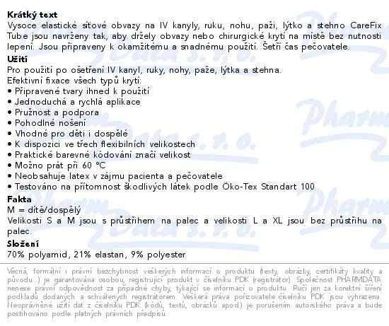 Carefix tube elastický síťový obvaz vel.M 30ks - popis