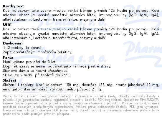 Edenpharma Kolostrum kozí Junior 60 tablet - popis