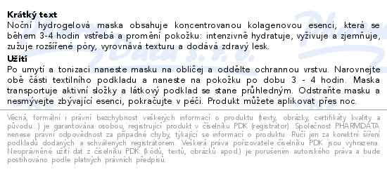 Biodance látková kolagenová pleťová maska 34g - popis