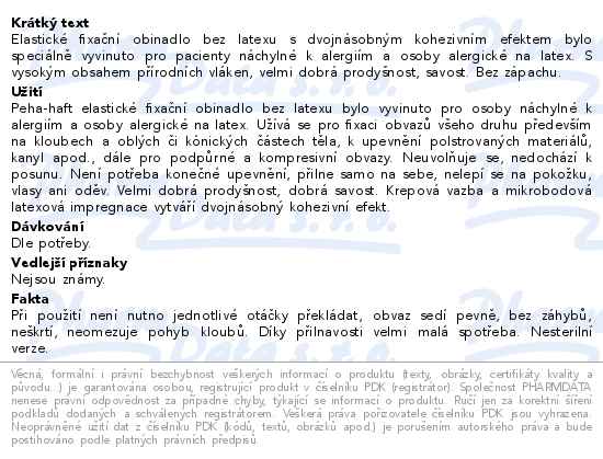 Obinadlo fixační kohesivní PEHA-HAFT 4cmx4m - popis