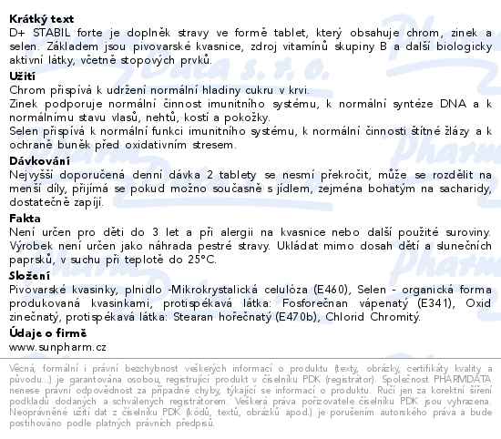 D+ Stabil forte 50+10 tablet zdarma - popis