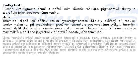 Eucerin AntiPigment denní + noční krém 2x50ml PROMO 2025 - popis