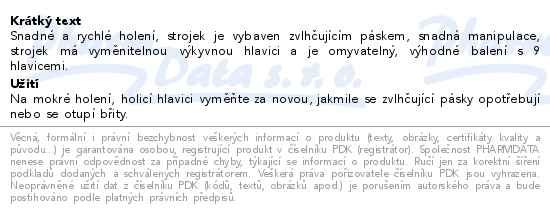 Wilkinson Hydro 3 Skin Protection Value Pack strojek+9ks náhradní hlavice - popis