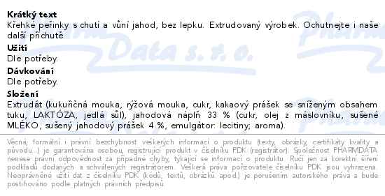 POEX Peřinky s jahodovou náplní 275g - popis