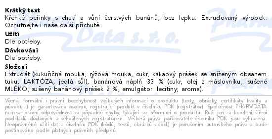 Poex Peřinky s banánovou náplní 275g - popis