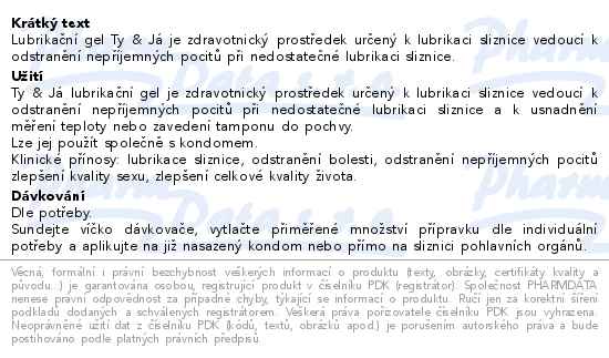Lubrikační gel Ty&Já parfemovaný vůní broskve 100ml Dr.Müller - popis