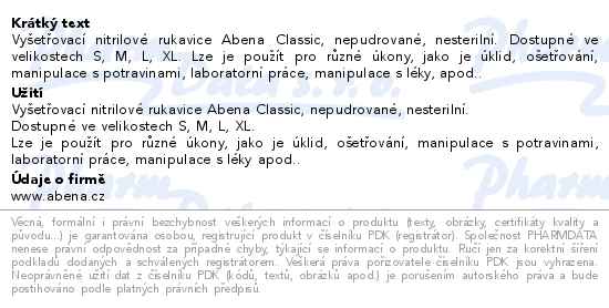 Abena Rukavice vyšetřovací Nitril Classic M nepudrované modré 30ks - popis