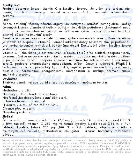 Edenpharma Železo plus Kyselina listová pro těhotné a kojící matky 30 tablet - popis