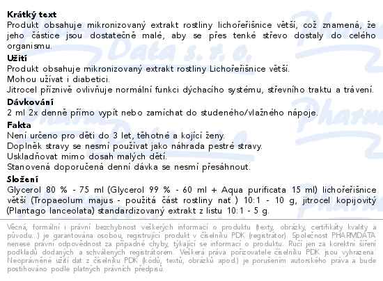 Edenpharma Lichořeřišnice větší + jitrocel Junior 100ml - popis