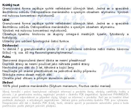 Edenpharma Ostropestřec mariánský 100% plod 150g - popis