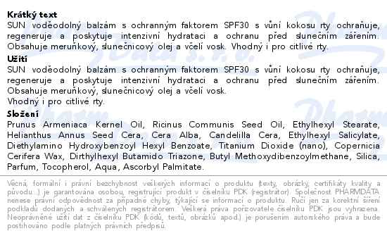 Dermacol Balzám na rty ochranný SPF30 4.8g - popis