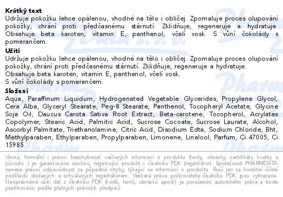 Dermacol Tělové mléko s beta-karotenem 200ml - popis