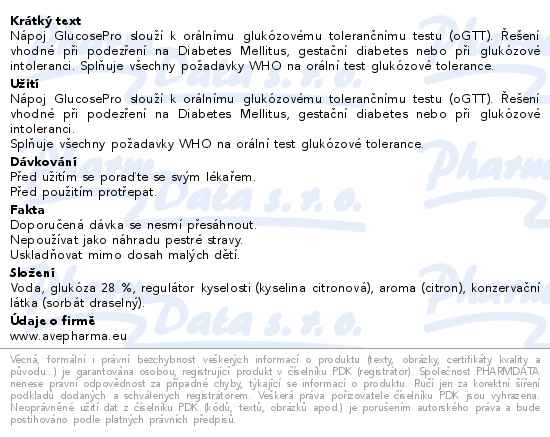 GlucosePro glukózový toleranční test citron 250ml - popis