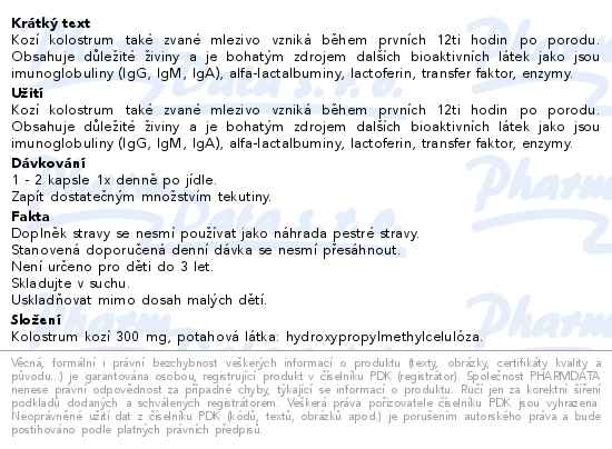 Edenpharma Kolostrum kozí 60 kapslí - popis