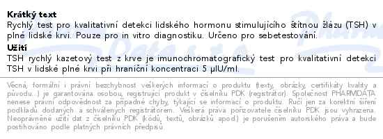 ALL Test TSH rychlý kazetový test (plná krev) - popis