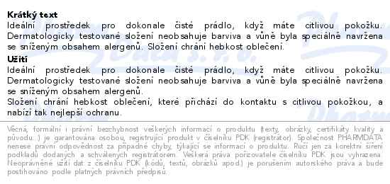 Ariel Sensitive Skin kapsle na praní 100ks - popis