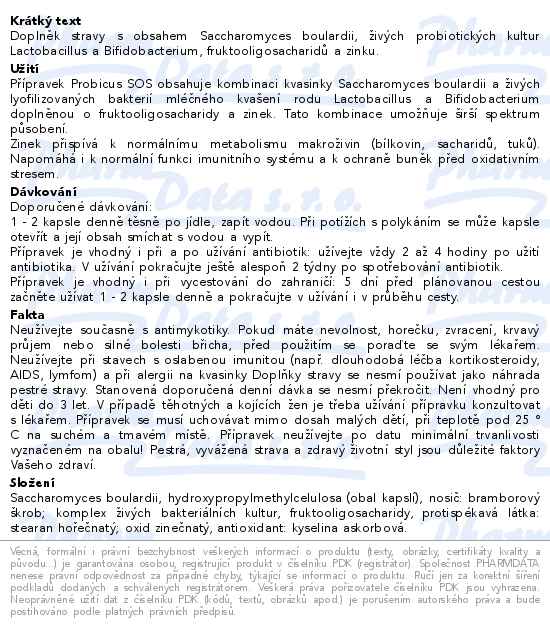 Probicus SOS 30 kapslí Generica - popis