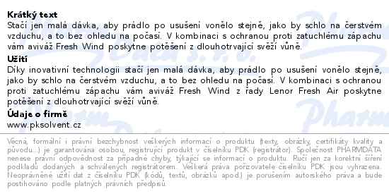 Lenor Fresh Air Wind Aviváž 1064ml - popis